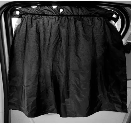 Wholesale 4pcs Double Layer Foldable Black Silver Car Window Curtains Sunshade