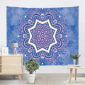 Tapeçaria boêmio Mandala Tapeçaria Estilo Indiano Boho Tapeçaria Psicodélica para Sala de estar Quarto Casa Dormitório Decoração Azul