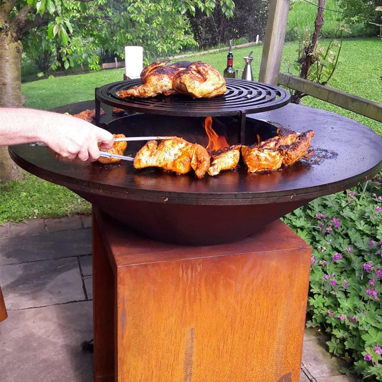 Outdoor Corten Steel Wood BBQ Grills