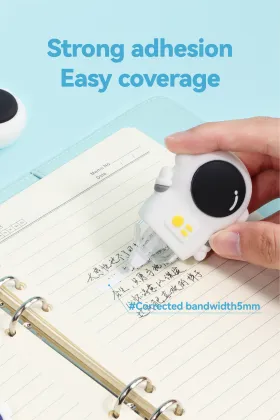 Cute Kawaii Stationery: White Out Correction Tape - Student Friendly, 5mm x 5m, OEM Colors (Black & Blue)
