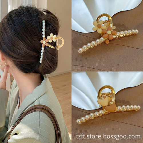 Large Size Black Bow Hair Claw Clip - Custom Hepburn Style Shark Headdress