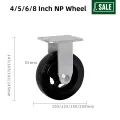 200 -mm -Gummi -Räder NP -Rollenlager mit Schwenk & Bremse
