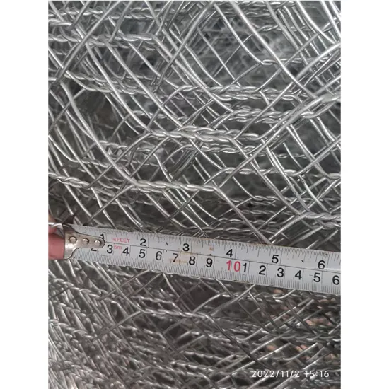 Gabion Wire Mesh 3x1x0.5 Galvanized Monkey Mesh 0.45mm Green Wire Netting 1x50m