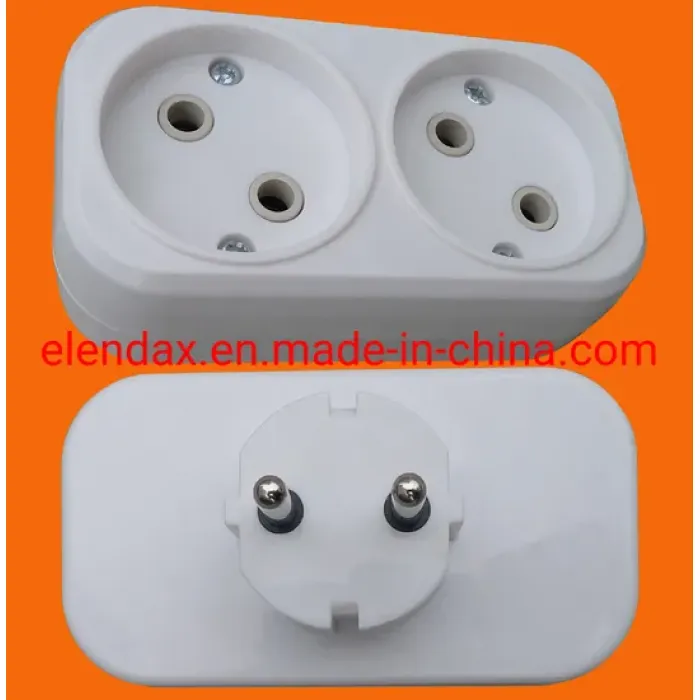 Adaptor Daya Listrik 2 Arah EU Hitam (P8812)