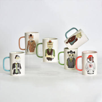 Amazon Handle printed design animal ceramic mugs