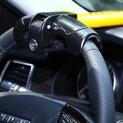 1Pcs Universal T Lock Car Steering Wheel Lock Round Lock Car Steering Wheel Door Lock Car Anti-Theft Security Lock Supplies