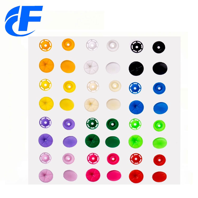 Colourful four parts prong plastic snap button