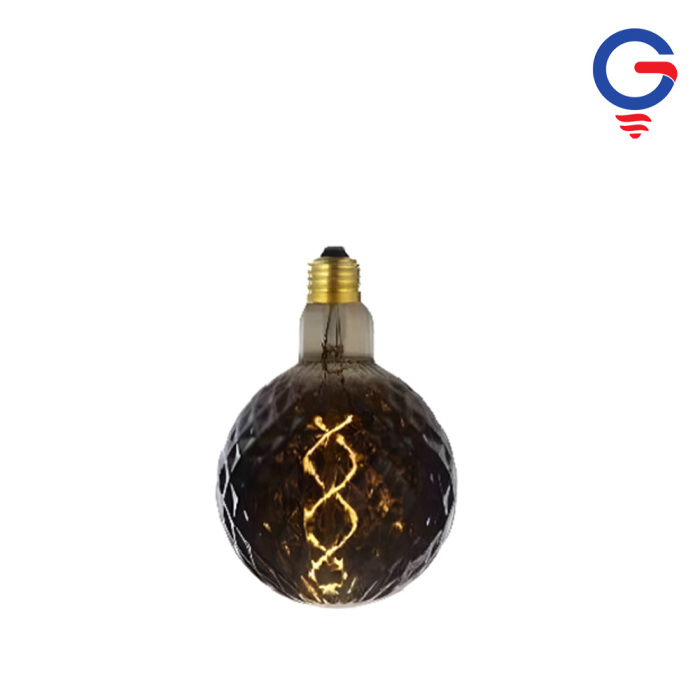 Dark Brown Faceted Globe LED Bulb