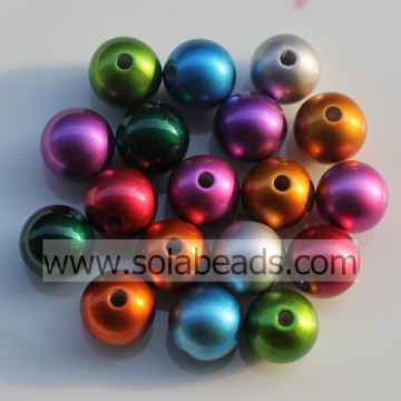 Cuentas de poni gemball redondas de acrílico de Navidad de 12 mm