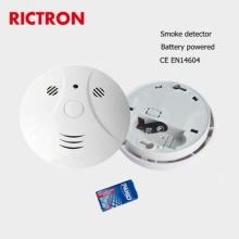 Rictron Fast Delivery High Sensitive 9V Battery Operate Stand Alone Smoke Detector Wall Mounted