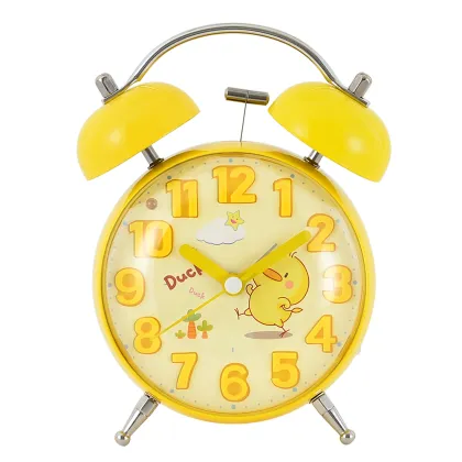 4Inch Animal Twin Bell Alarm Clock Duck Kids