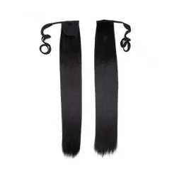 Rebecca Long Straight 30 Inch Wrap Around Clip In Ponytail Hair Extension Heat Resistant Synthetic Pony Tail Fake Synthetic Hair
