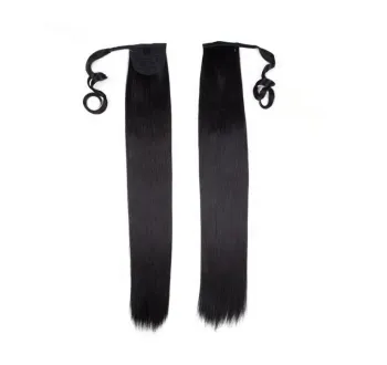 Rebecca Long Straight 30 Inch Wrap Around Clip In Ponytail Hair Extension Heat Resistant Synthetic Pony Tail Fake Synthetic Hair