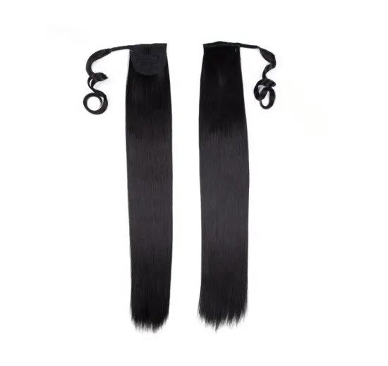 Rebecca Long Straight 30 Inch Wrap Around Clip In Ponytail Hair Extension Heat Resistant Synthetic Pony Tail Fake Synthetic Hair