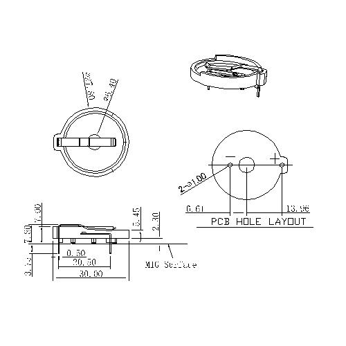 CR2430 Metall Coin Cell Battery Halter