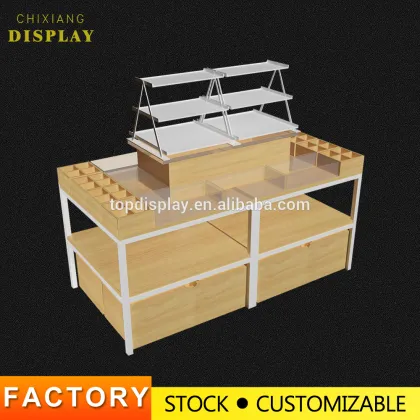 Hotsale miniso style mental makeup showcase for supermarket store