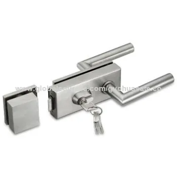 Stainless Steel Lock with Handle for Glass Doors, Customized Designs Available