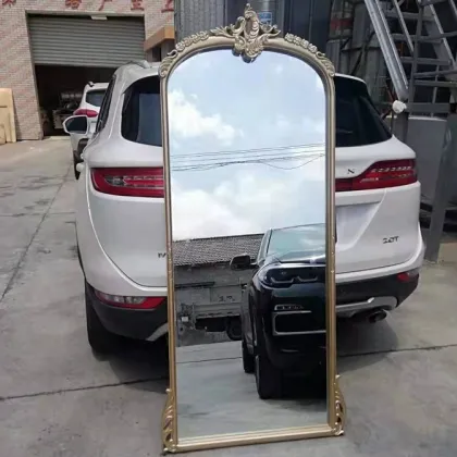 High-end French Solid Wood Antique Standing Dressing Mirror