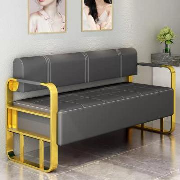 MORE DESIGN Free Sample Gold Steel Leather Chair for Waiting Areas