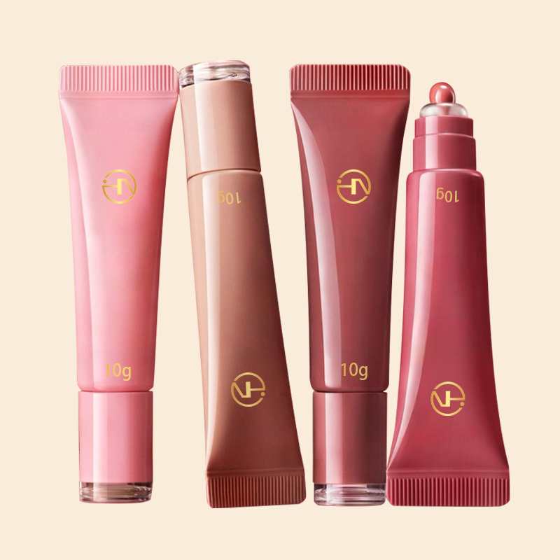 Nuevo diseño tubo de bálsamo labial vacío con aplicador de silicona