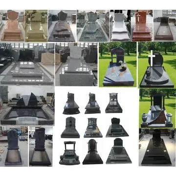 Russian black granite gravestone