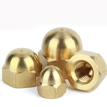 Brass hexagon domed nuts DIN1587