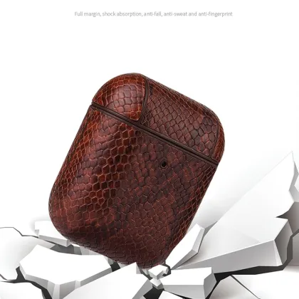 PGRETY Leather Earphone Cases: Snakeskin Texture Cases for AirPods 1, 2, 3, and AirPods Pro 2