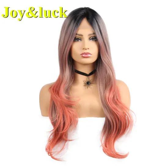 Lace Front Wholesale Prices Wig For Women Middle Part Cosplay Long Natural Water Wave Ombre Colors Synthetic Ladies Hair Wigs