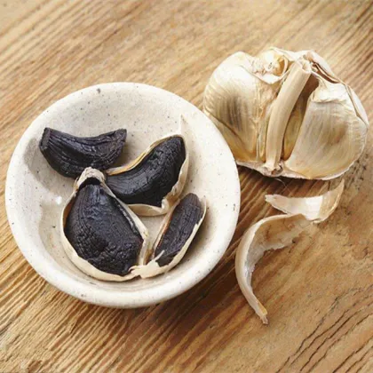 Health food of peeled black garlic