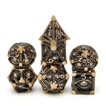أحدث اتجاه هوروس Eye Sharp Edge Hollow Metal Dice مجموعة للأبراج المحصنة والتنين
