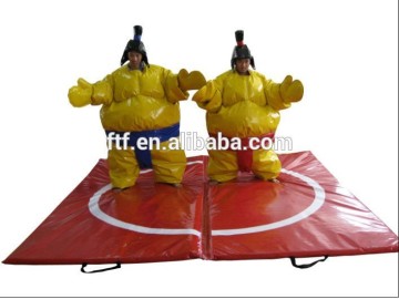 2014 hot sale custom advertising sportising game adult yellow inflatable sumo suit