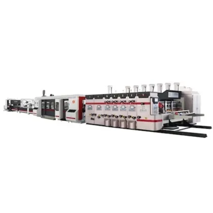 FFG Inline 4 Color Printing Slotting Die-Cutting Folder Gluing Strapping Box Making Line Machine