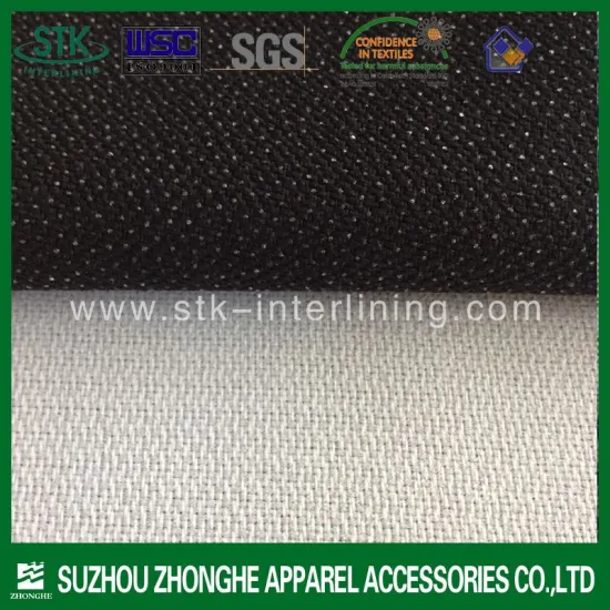 Twill 100% polyester textile fabric for cloth woven fusible interlining