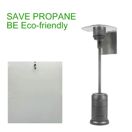 Long Lasting Outdoor Courtyard Heaters Reflector Shield Patio Heaters Heat Focusing Reflector Portable Foldable Silver Heater