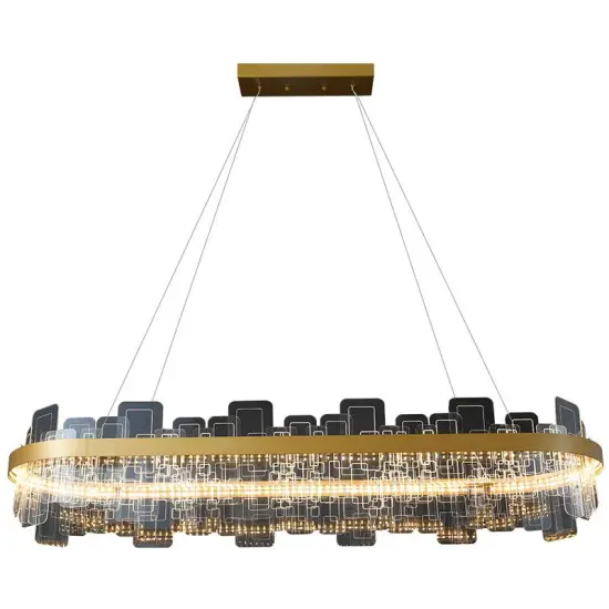 INSHINE White Crystal Drop Pendant Light