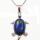 Silver Natural Gemstone Tortoise Charms Pendant for women men jewelry necklace