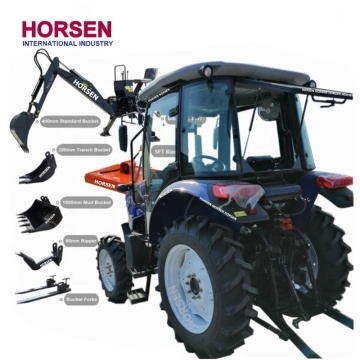 HORSEN China 50HP 4x4 Utility Agricultural Tractors with FEL and 4-in-1 Bucket for Sale
