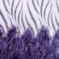 Ungu Glitter Feather Lace Tulle Mesh Fabric