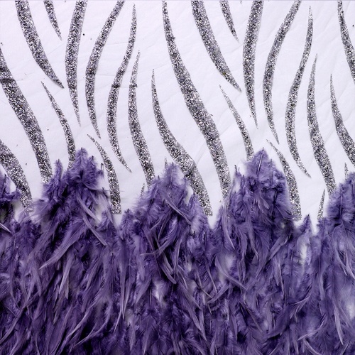 Фиолетовый блеск перо кружева тюль сетка ткань