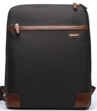 Fashion Outdoor Nylon Leather Bag Business Laptop Backpack (114-12001)