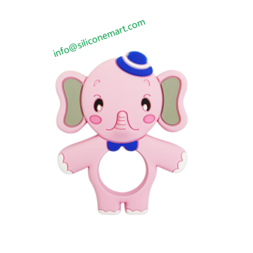 elephants shape soft food grade silicone teether silicone teething toy for newborn babies