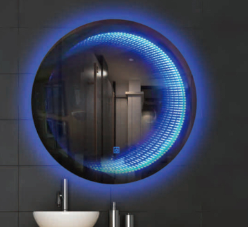 Modern Round Shape Wall-Mounted Smart LED Makeup Mirror for Hotels