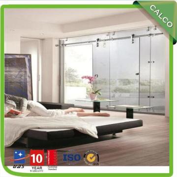 Stainless steel frameless slide shower door