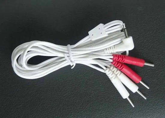 Resuable Tens Electrodes Wire/ Tens Unit Cable With Red And Whire Four Pin Connection, Tens Lead Wires