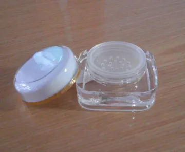 Clear plastic jars sifter for cosmetic