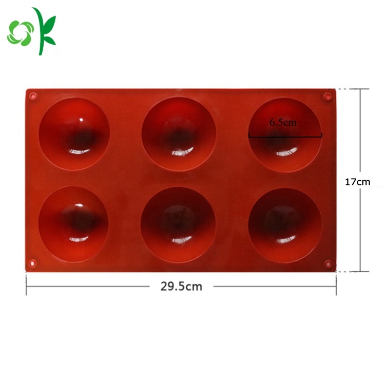6 Cavity Sphere Shape Silicone Cake Molds