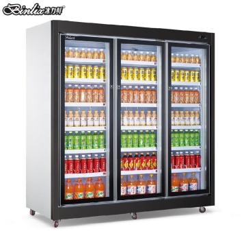 3 Doors Cooler: Supermarket Equipment Store for Drinking Display Commercial Refrigerators