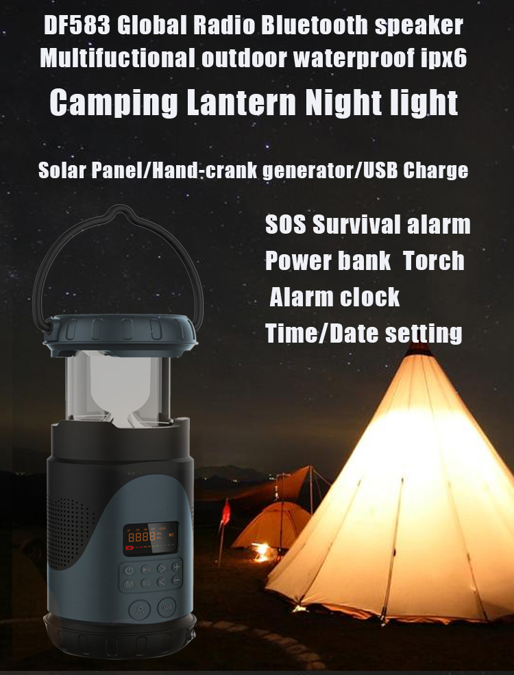 Multi Camping Lantern Dab+ FM Radio Solar Bluetooth Lautsprecher