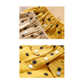 Toddler Baby Girl Ribbed Mini Skirt, Casual Elastic Waist Polka Dots Print Button Front A-Line Skirt 3-8Y