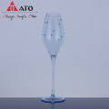 ATO Blue Wine Glass Colored Glass Dinnerware Set